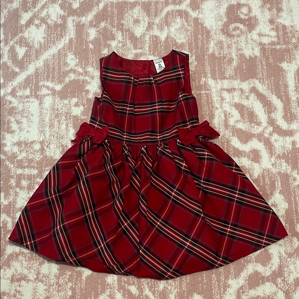 Carter's Red Plaid Kids Dress with Bows